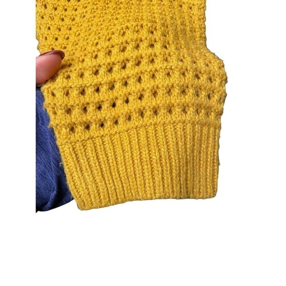 SEEK The Label Cropped Chunky Knit Sweater Gold Oversize XS - Picture 3 of 7